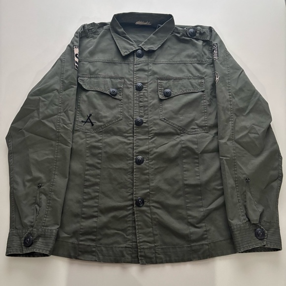 Affliction Men's cross bone military Jacket - Picture 2 of 10